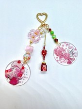 Custom Strawberry Shortcake Handmade Acrylic Bag Charm – Commissioned Work