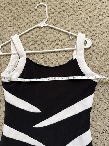 Vintage Frank Lyman Design Color Contrast Bodycon Dress Size 4 Black & White - Picture 11 of 13