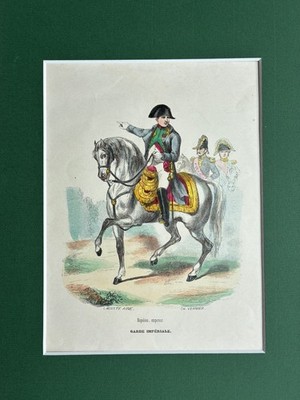 7 handkolorierte Stiche Napoleon & Marschälle um 1850   Vernier / Lacoste   Mare