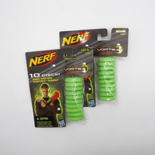  2 NERF Vortex Blaster Refill Packs of 10 Discs   20 Discs Total New Factory Se