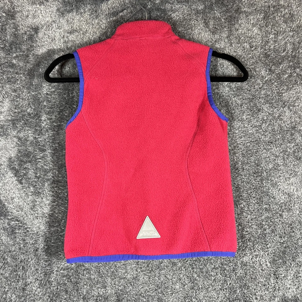 LL Bean Fleece Vest Girls Small Pink Purple Full Zip Sleeveless Outdoor Hiking - Image 2 of 4