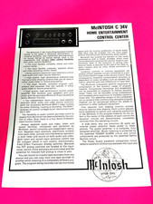 McIntosh C34V Vintage Brochure -  20.00