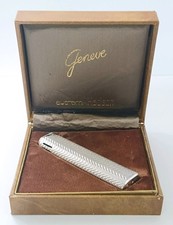 VINTAGE HADSON SYSTEM GENEVE DELUXE Lighter Silver Plated NOS BOX Japan