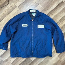UniWear by UniFirst Blue Zip-Up Work Jacket XL Bridgestone/Firestone Patch