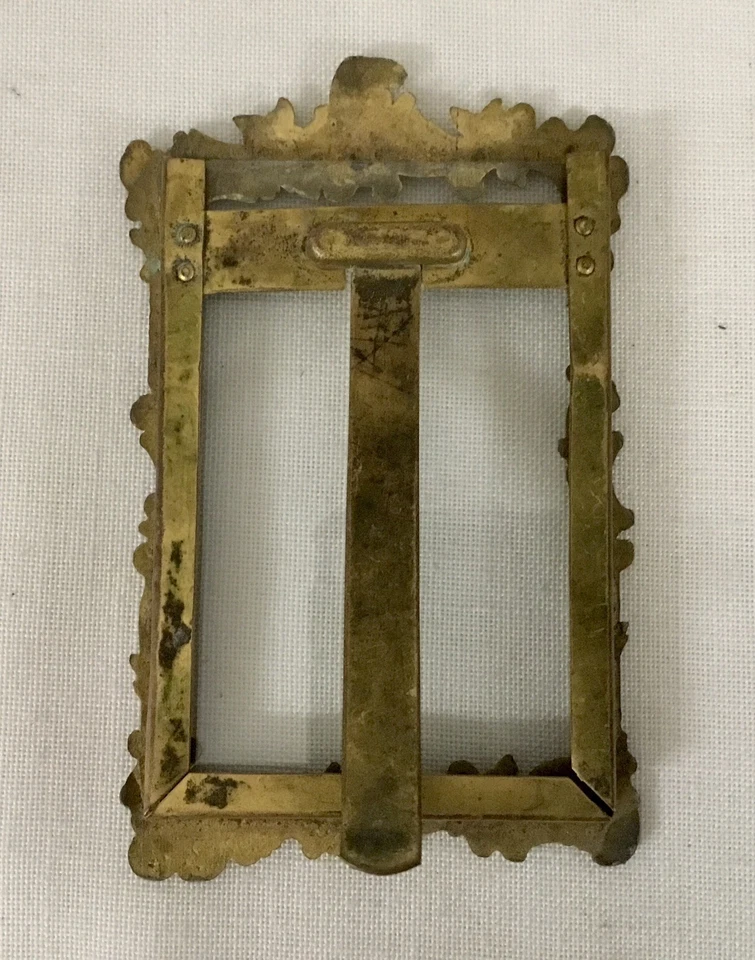 Marco de fotos caballete de latón Art Nouveau vintage para foto de 3,75” X 2,5”, 5 X 3 pulgadas Foto 4 de 4