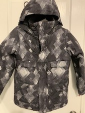 Burton White Collection Ski Jacket Boy Medium 10-12, Black/grey, Pre-owned