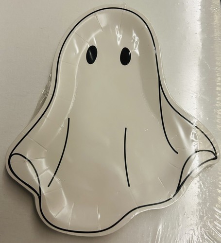 Nuovi 12 piatti di carta fantasma 8" x 7" made in Vietnam Halloween - Foto 3 di 6