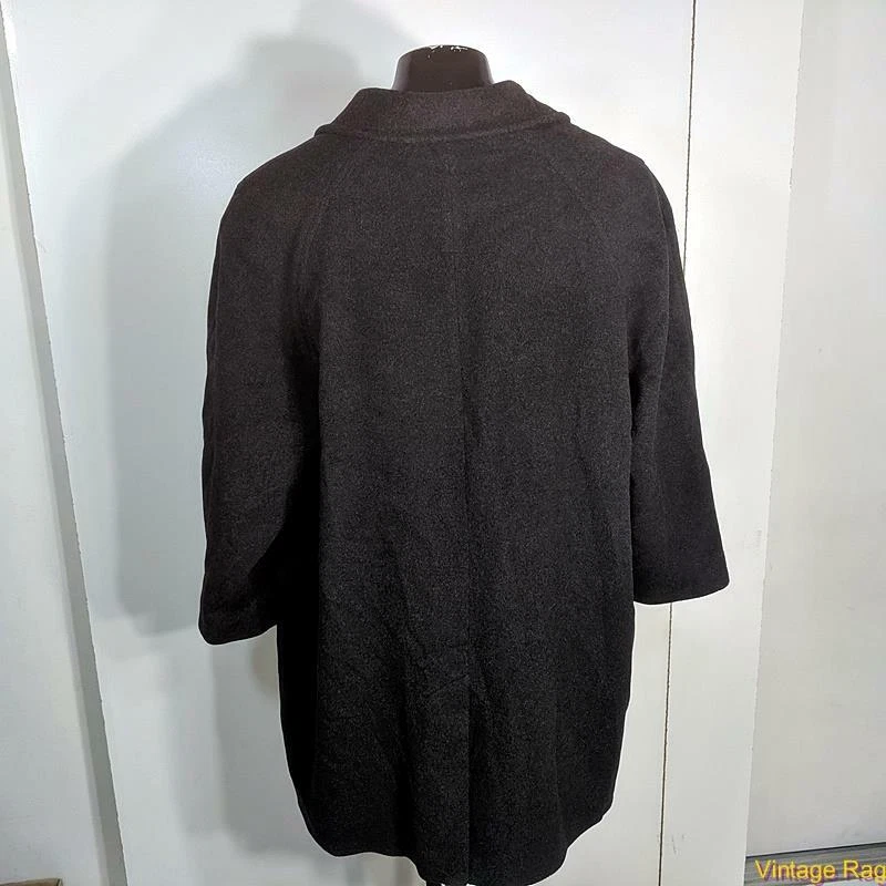 Abrigo de coche de lana merino Larry Levine para mujer talla 22W 22 carbón Foto 4 de 4