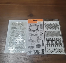 Fiskars - Set Of 3 Clear Stamps Teresa Collins Borders Latte Tearrific Pow Stars