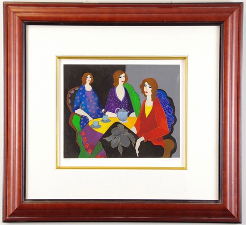 Itzchak Tarkay "Magnolia Sisters" Serigraph Signed 27/300 Linen Matte Framed - Picture 1 of 5