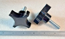 3/8" THUMB SCREW FLUTED KNOB BLACK- 2 pcs