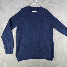 Banana Republic Mens Sweater Crew Neck Textured Knit Blue Casual Size L