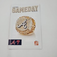 Atlanta Braves Gameday Program May 23-26 2022 Championship Ring Phillies