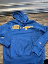 Champion Men's Reverse Weave Hoodie - Small Blue