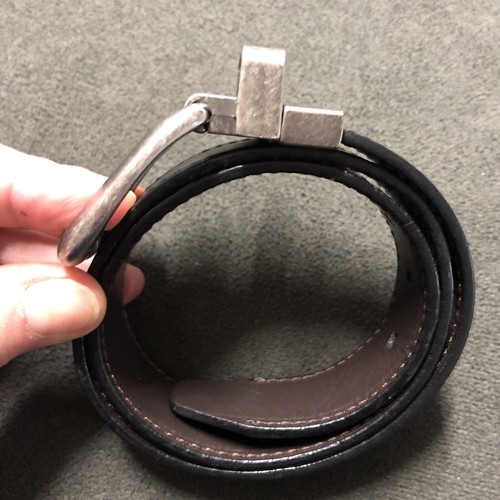 Kids DICKIES Black Leather Belt Sz S 22-24” EUC Width 1.25” Nickel Buckle YOUTH - Picture 6 of 9