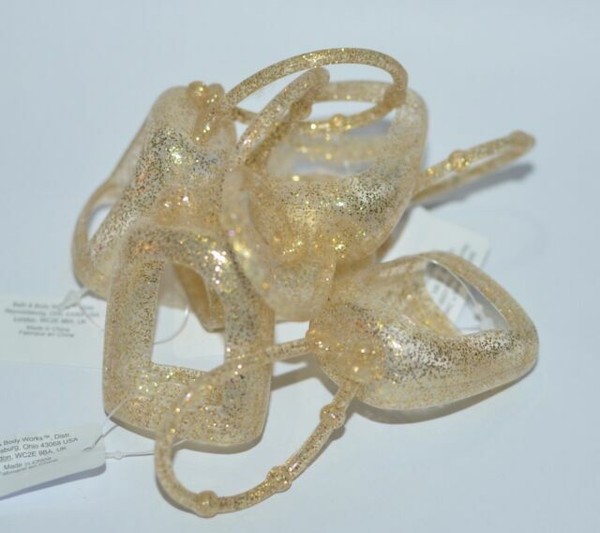 2 Bath & Body Works Glitter Gold Hand Sanitizer PocketBac Holder Sleeve