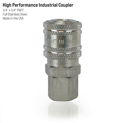 High Performance Air Hose Fittings - 1/4" Stainless Steel Quick Coupler Plug I/M - 第 1/3 張圖片
