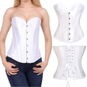 Women's Lace Up Corset Bustier Waist Cincher Sexy Lingerie Plus Size Body Shaper