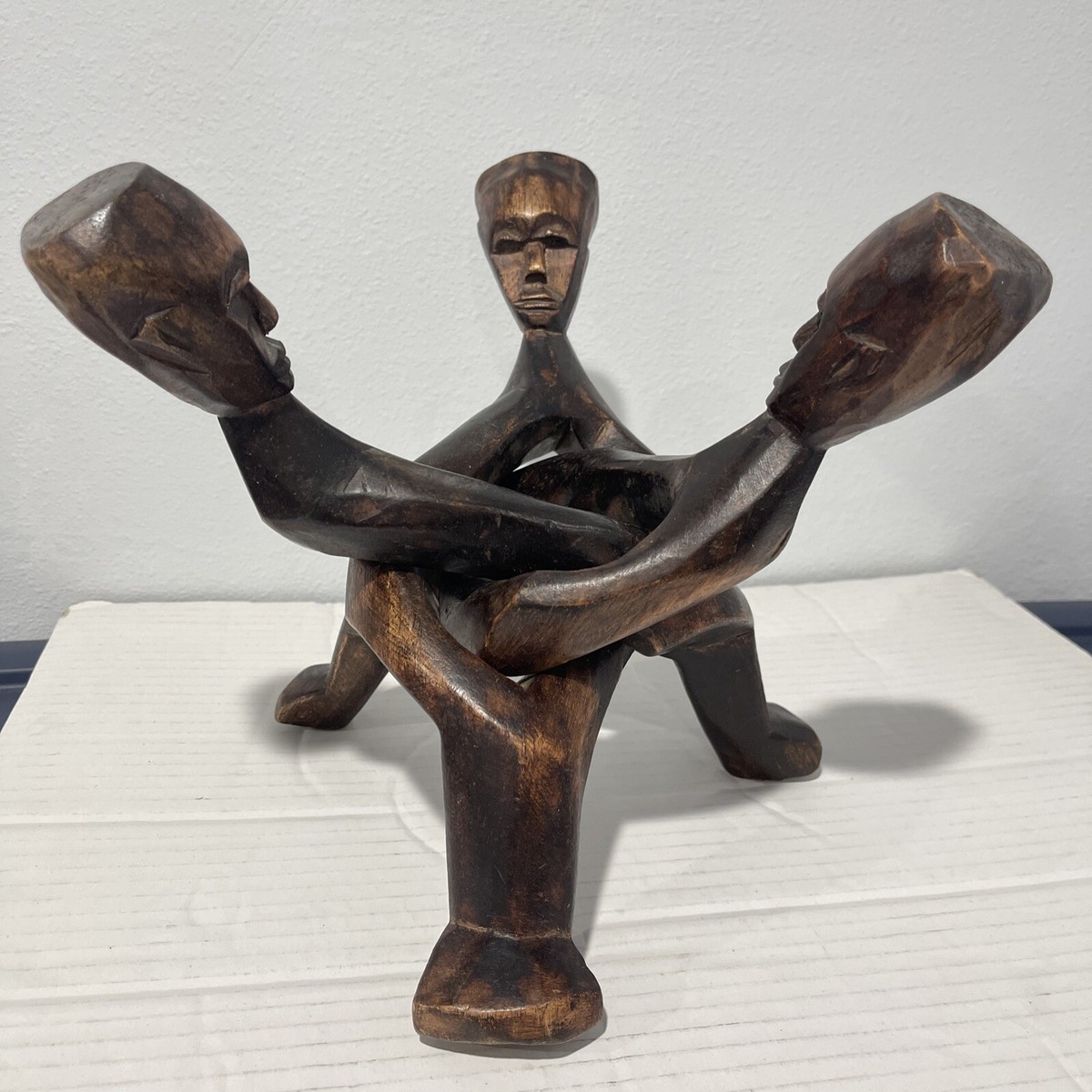 西アフリカ アシャンティ族　櫛　壁掛 Old African Trivalart Vintage African Tribal Statue – Solid Wood 16