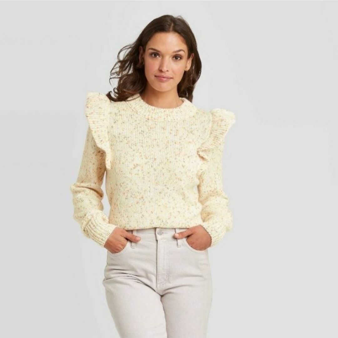 Universal Thread Marled Knit Ruffle Shoulder Swea… - image 7