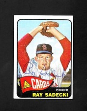 1965 TOPPS #230 RAY SADECKI - SIGNED - AUTO - AUTOGRAPHED - CARDINALS - NM+++