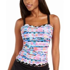 Profile by Gottex Tricolore Printed Underwire Tankini Top Multi 36D 38D 40D NWT
