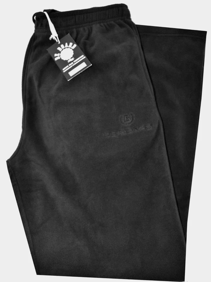 Pantalon Homme Laine Polaire Hivernal Calibré 3XL 4XL 5XL 6XL Noir Énorme - Photo 1/1