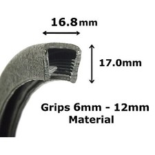 Jumbo Car EDGE TRIM SEAL - Interior Exterior - PVC Rubber Van Boat Truck (Metre)