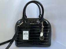 DKNY Womens Bryant Dome Satchel Black One Size MSRP 198