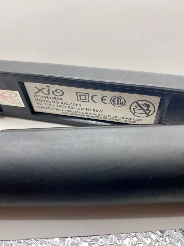 Zip 1” #XIO-1083 Black Rhinestone Ceramic Tourmaline Flat Iron Straightener - Image 4 of 4