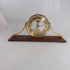 Hamilton Vintage Revelation Quartz Skeleton Mantle Clock S.Haller Movement