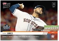 2019 Topps Now Josh James #1055 World Series Game 3