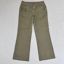 Gitano Pants Womens 12 Green Chino Straight Leg Midrise Flat Front Modern