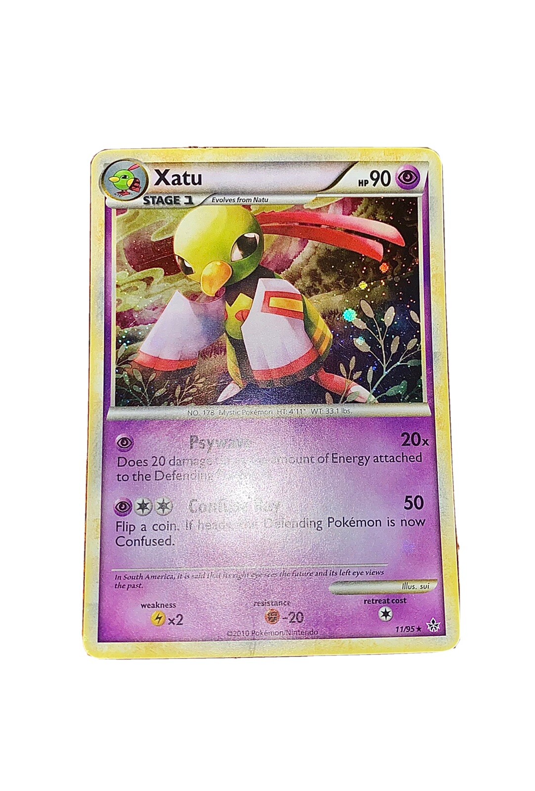 Xatu 11/95 Holo Rare HeartGold SoulSilver HGSS Unleashed 2010 Pokemon Card LP