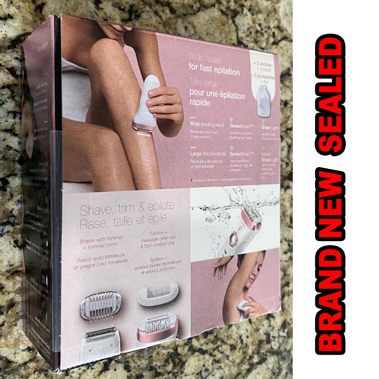 Braun Silk Epil 9 5378 White Rose Gold Portable Wet & Dry Hair Removal