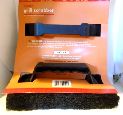 Lot 2 Heavy Duty Barbecue Grill Hand Scrubber BBQ Cleaning Brush 6''