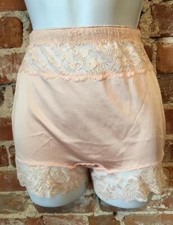Rhonda Shear Peach Pinup Panty Lace Trim Retro Panties New