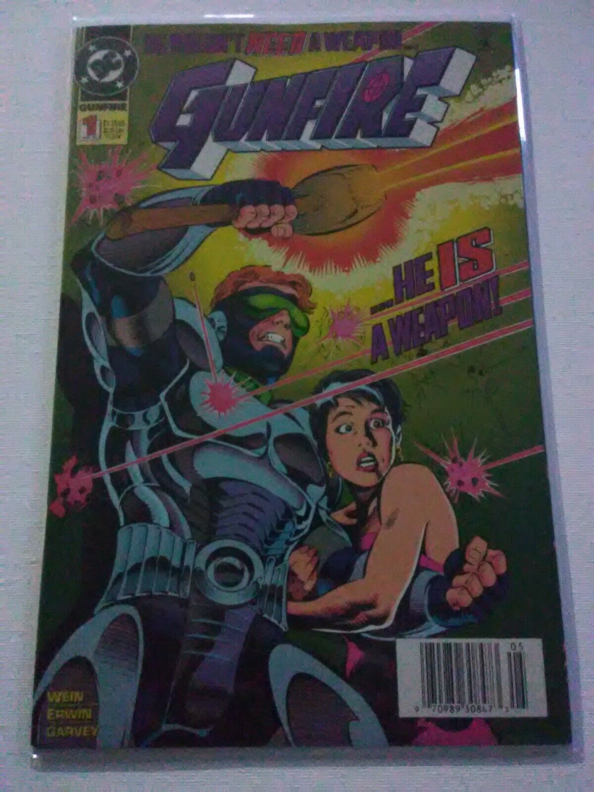 GUNFIRE Issue #1 [DC Comic book] NM+ NEAR MINT PLUS new bag/board HE IS A WEAPON