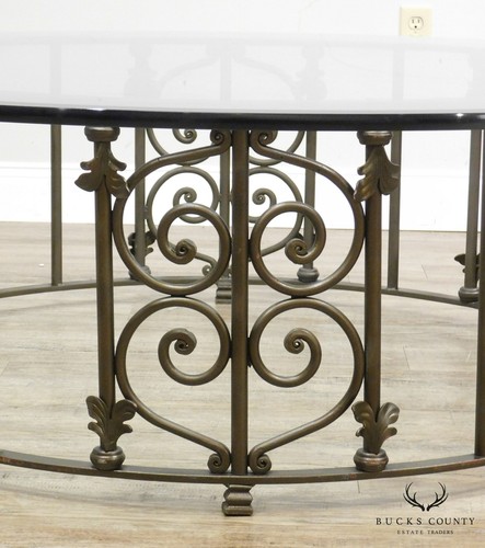 Custom Wrought Iron 60" Glass Top Coffee Table - Picture 10 of 12