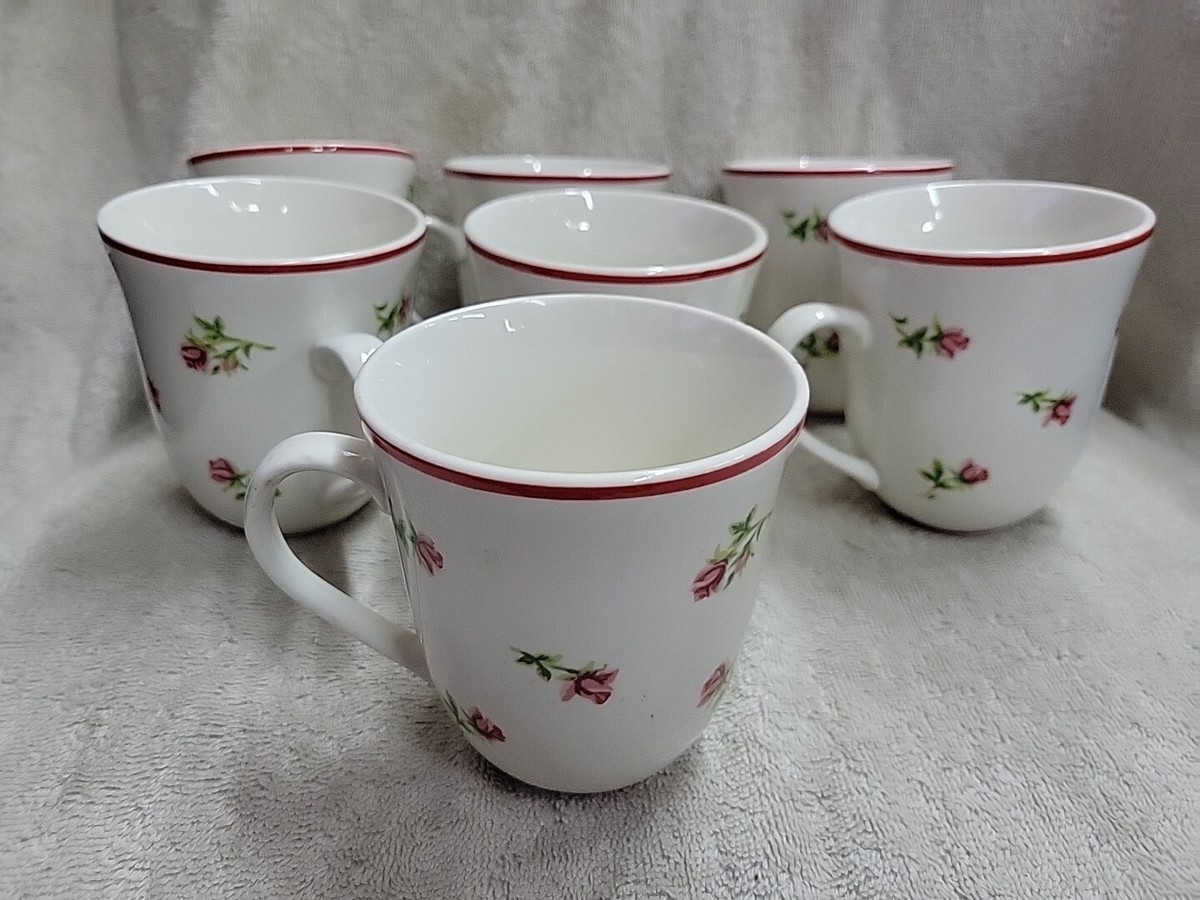 Set of 7 Laura Ashley Lifestyles HATHAWAY ROSE Coffee Mugs | eBay
