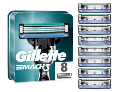 Gillette Mach3 Refill Cartridge Razor Blades for Mach 3, 8 Count 