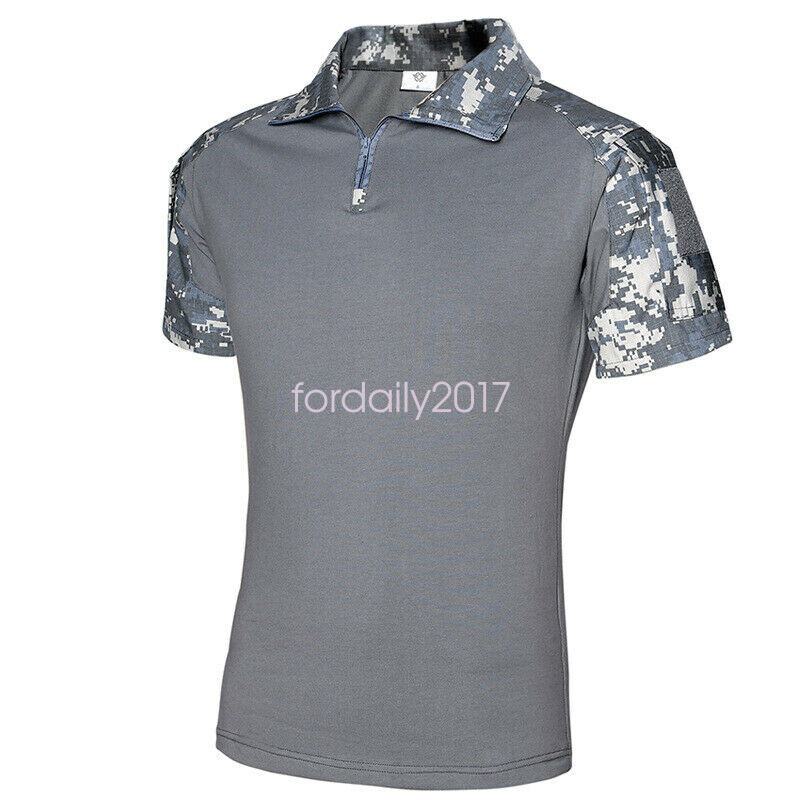 ESDY Men's Frog Short-sleeve Camouflage Outdoor Cotton Outing Quick Dry T-shirt