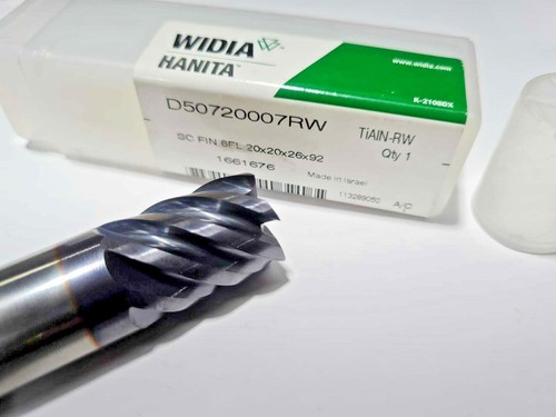 WIDIA HANITA™ 20 mm metallo duro massiccio rivestito TiAlN 6 flauti D507 fine fresa utensile - Foto 4 di 5