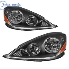 For 2006-2010 Toyota Sienna Headlights Headlamps Assembly Pair Black Amber