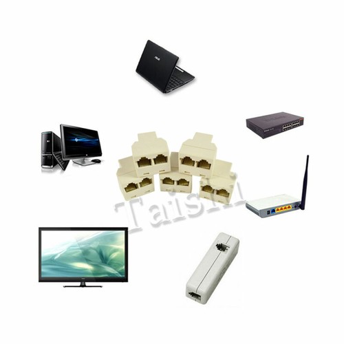 LAN ISDN 5x Y Ethernet Splitter Adapter Coupler Netzwerk Verteiler RJ45 Kupplung - Afbeelding 8 van 9