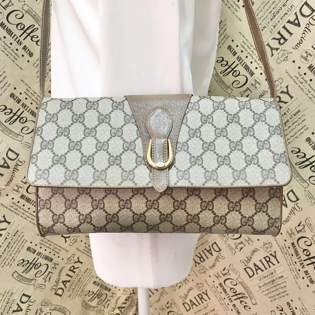 GUCCI GG Vintage Bag PVC Beige Authentic G01091221 | eBay