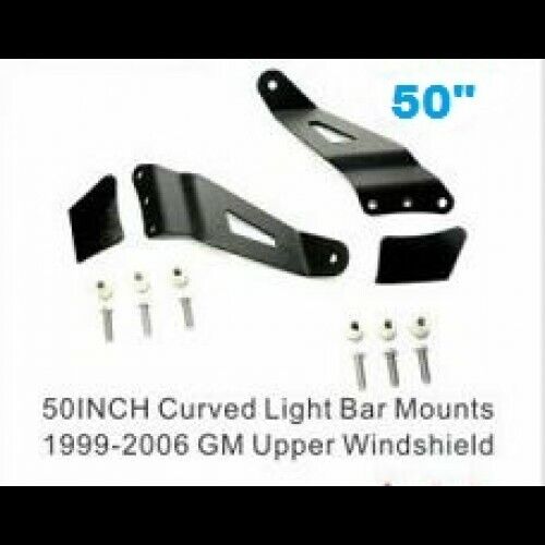 50 Inch Mounting Brackets Curved LED Light Bar For GMC Sierra Chevy Silverado - Picture 1 of 2