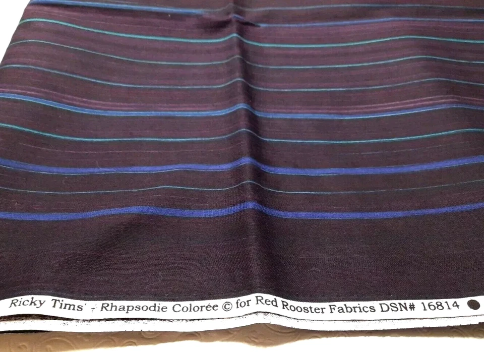 Tela a Rayas Multicolor 2 Yardas Ricky Tims' Rhapsodie Coloree Rojo Gallo #16814 Foto 2 de 3