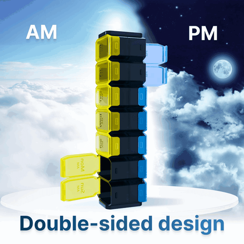Extra Large Weekly Pill Organizer 2 Times a Day Xl Pill Case Am Pm Big Pill - Picture 3 of 6