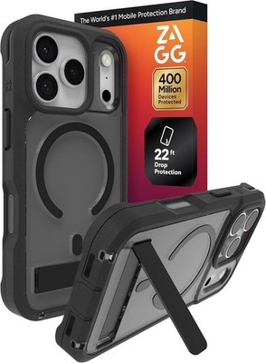 ZAGG Rainier Case with Kickstand for iPhone 17 Pro Magsafe Compatible - Black